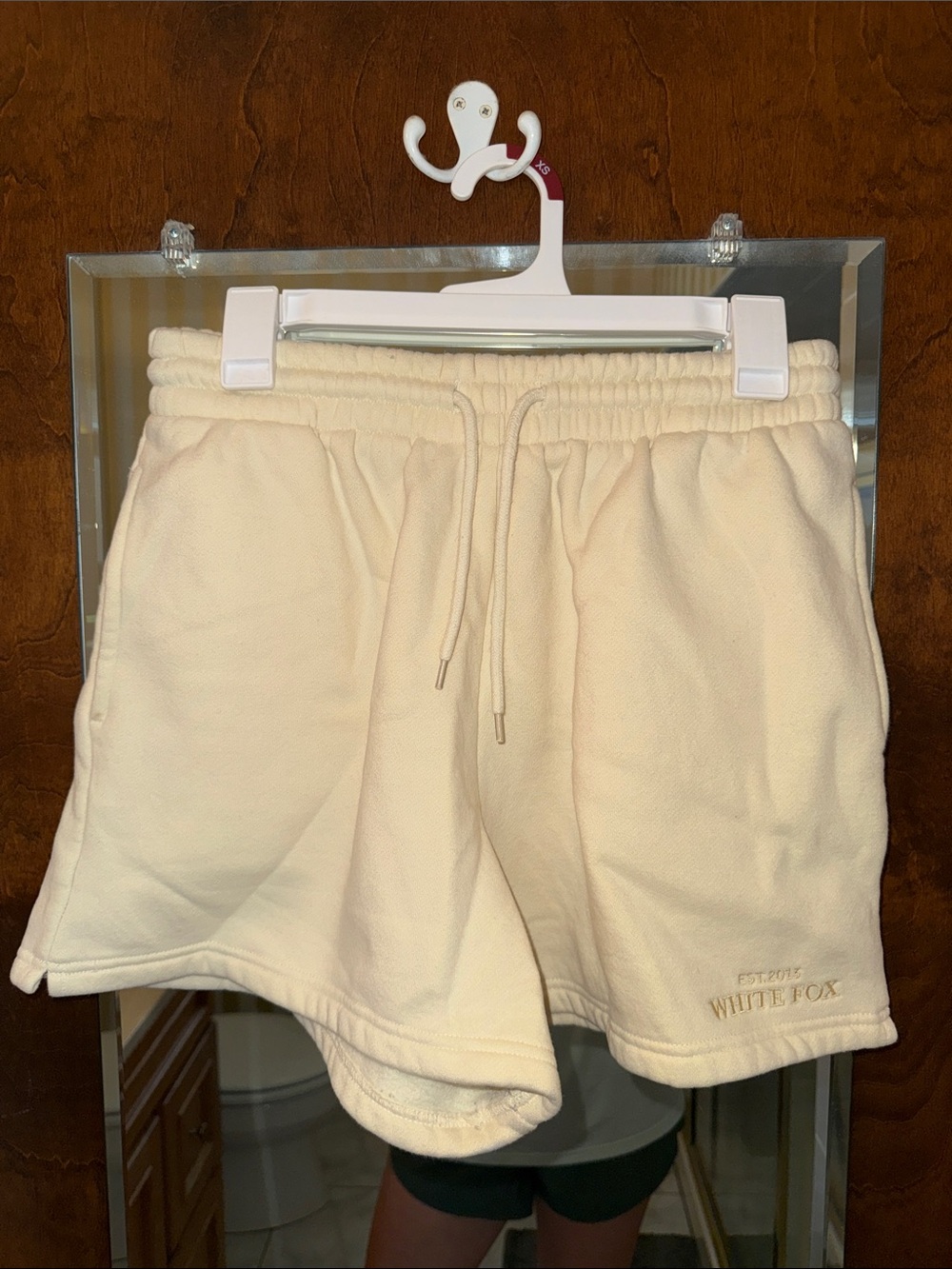 White-Fox Light Yellow Fleece Lounge Shorts